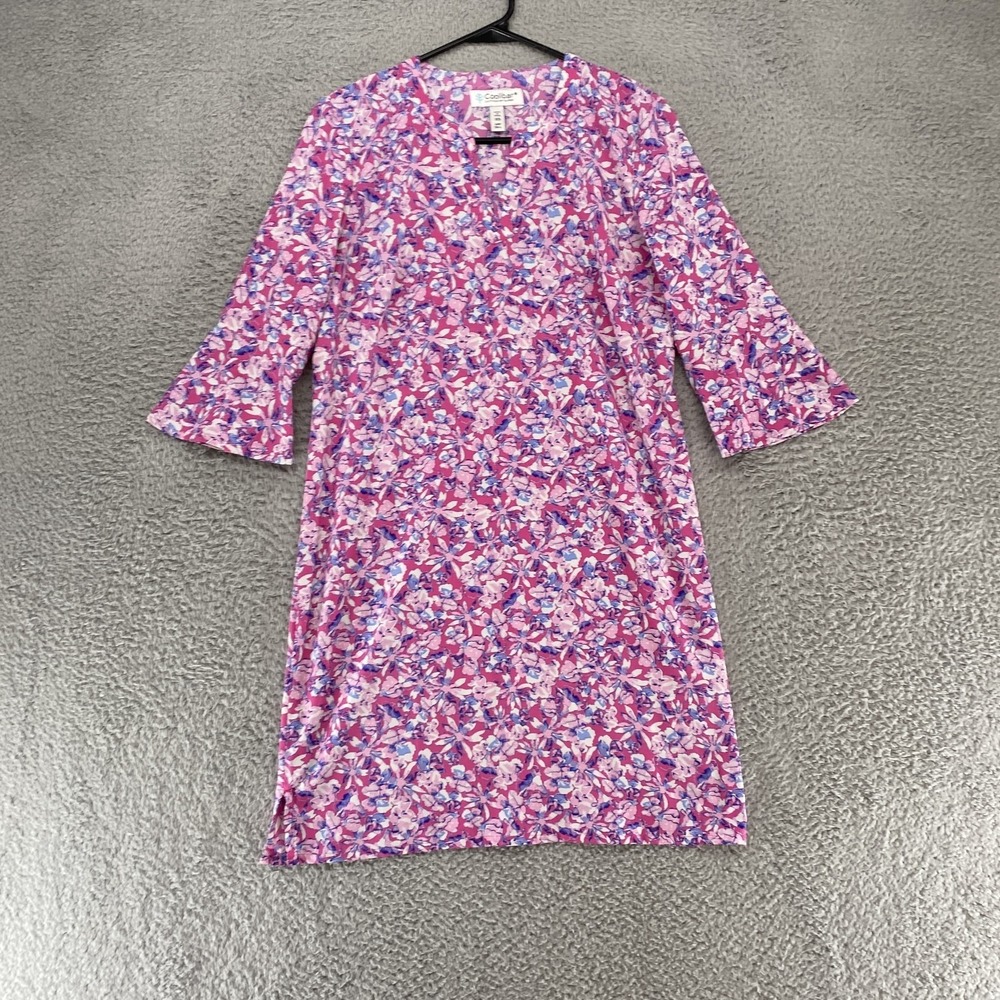 Coolibar Dress Womens XS Pink Purple Floral UPF 50+ Sun Protection Beach Cruise